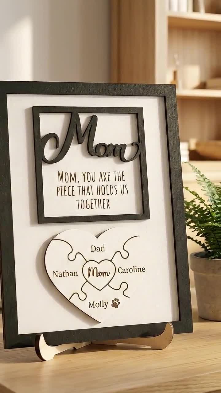 Mom Puzzle Signs, Mum Birthday Gift, Custom Mom Sign, Personalized