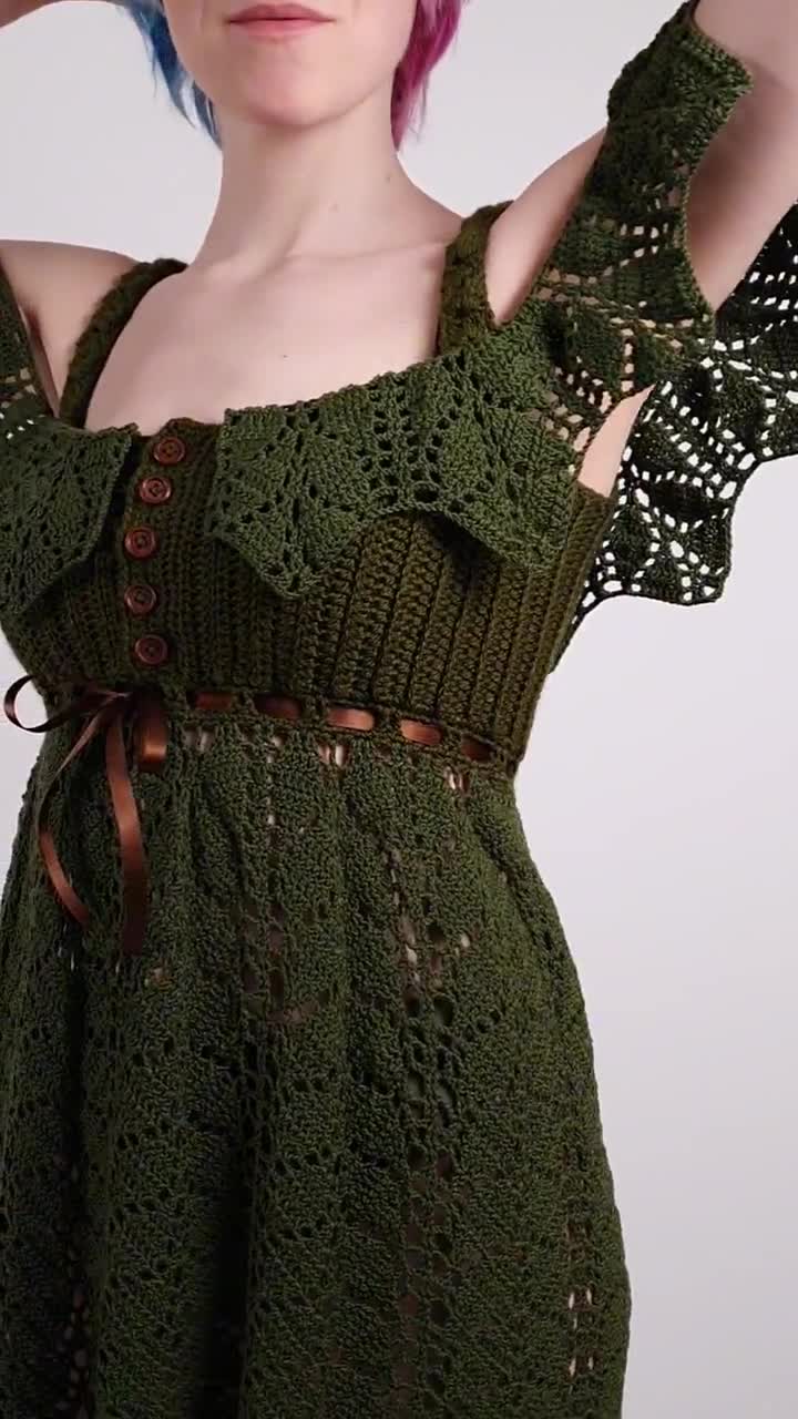 Melia Top and Dress Crochet PATTERN | Whimsical Leaf Lace Festival Fairy Costume Melia Top and Dress Crochet PATTERN | Whimsical Leaf Lace Festival Fairy Costume