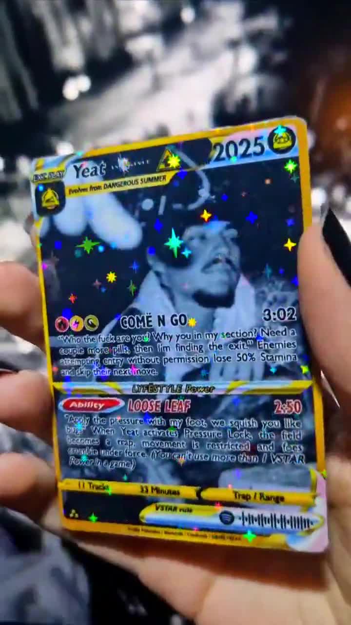 Custom Yeat Holographic Trading Card, Personalized Music Gift Custom Yeat Holographic Trading Card, Personalized Music Gift