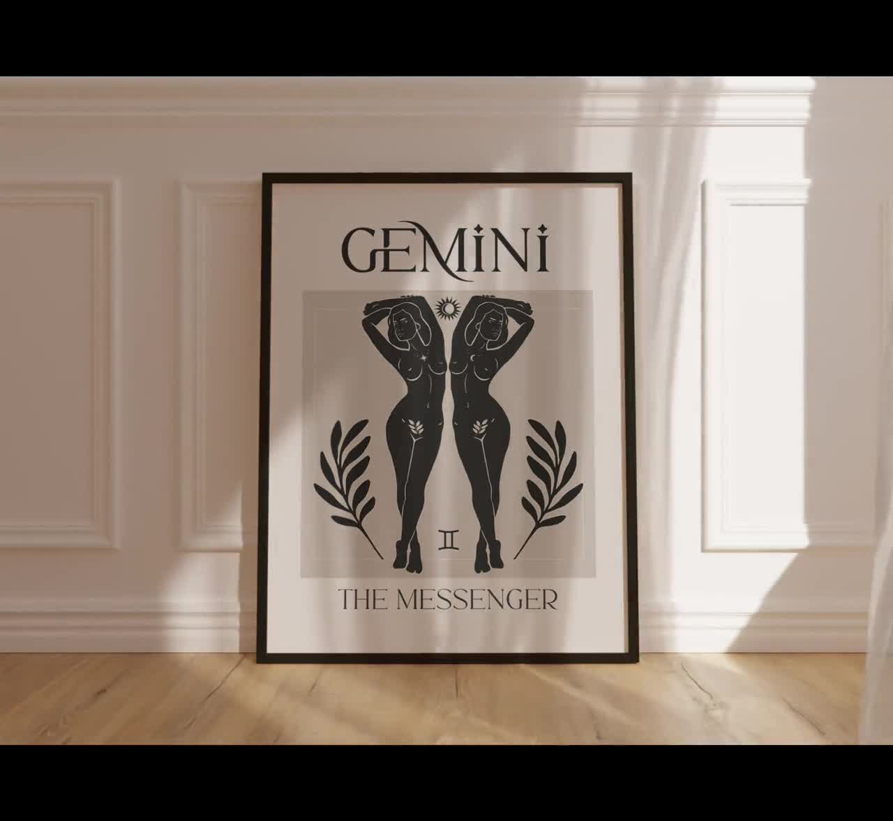 Gemini Zodiac Goddess Wall Art Poster/printable Zodiac Art