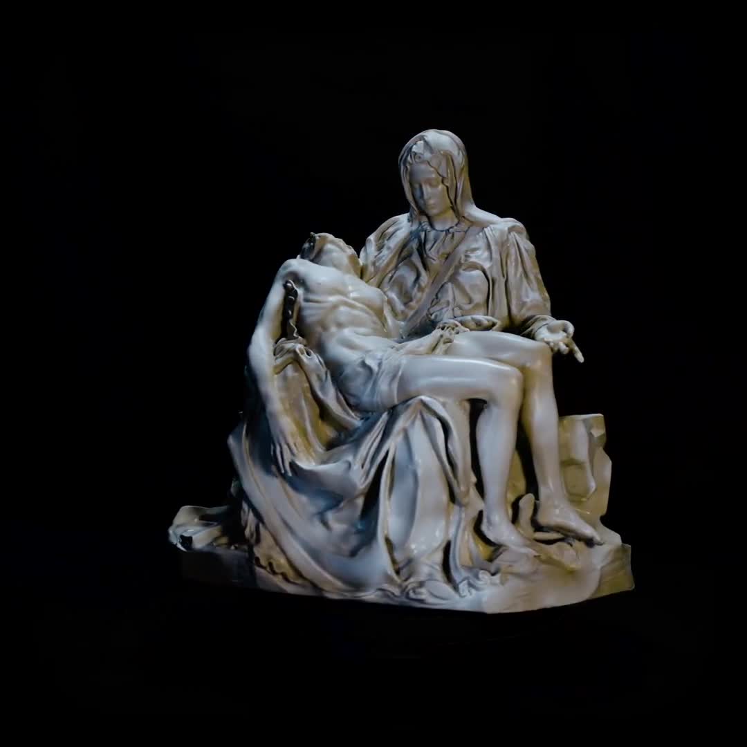 ミケランジェロのピエタ。手描きの3D彫刻。大理石またはブロンズ製