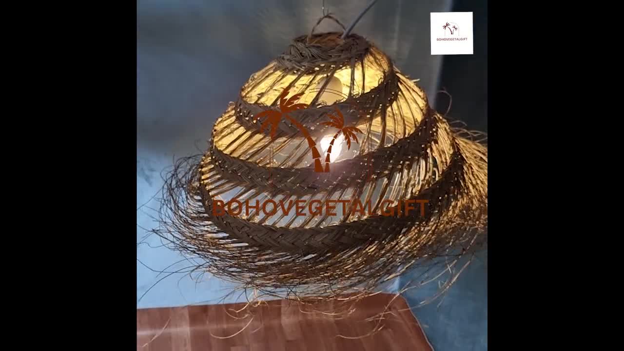 ラタンペンダントライト、天井用ランプシェード - Etsy 日本
