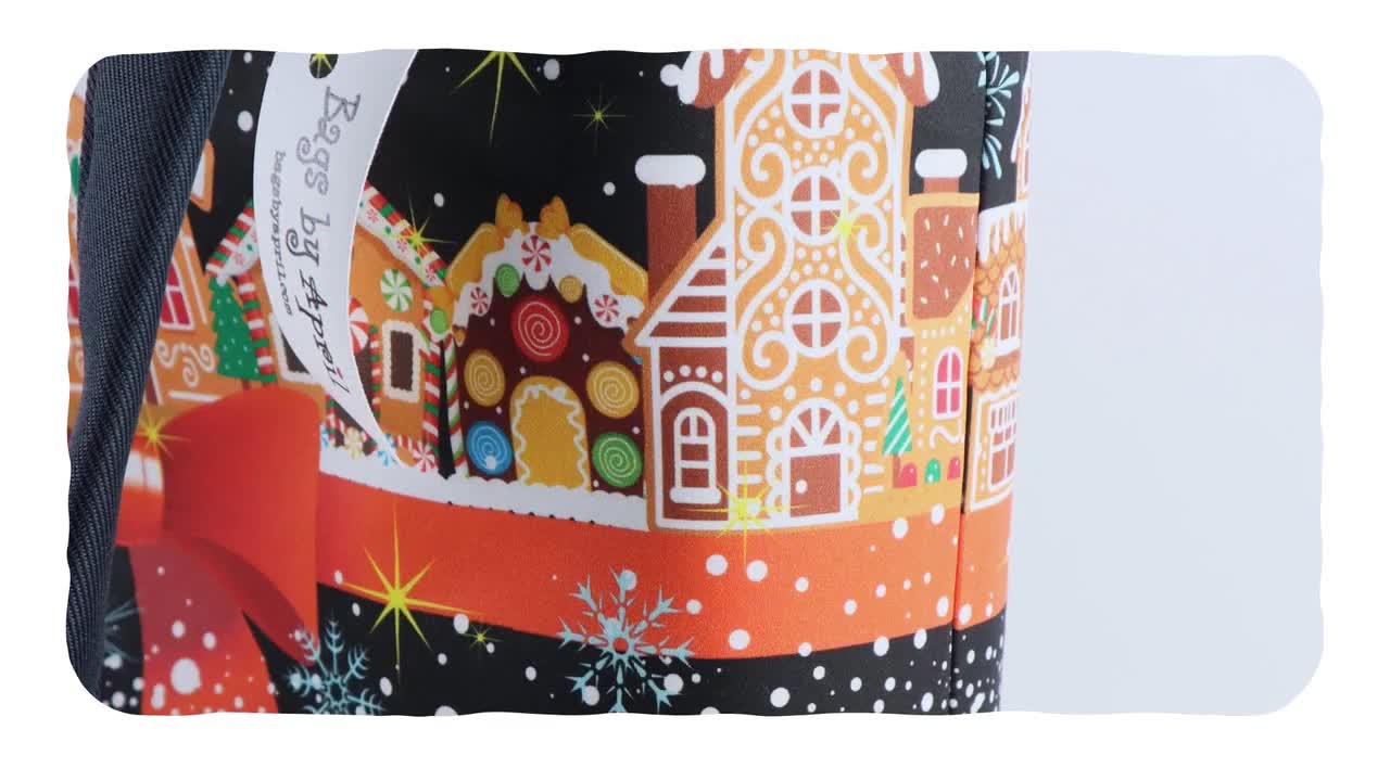 Gingerbread Lane Shoulder Bag Purse Holiday Christmas Village shops tote handbag