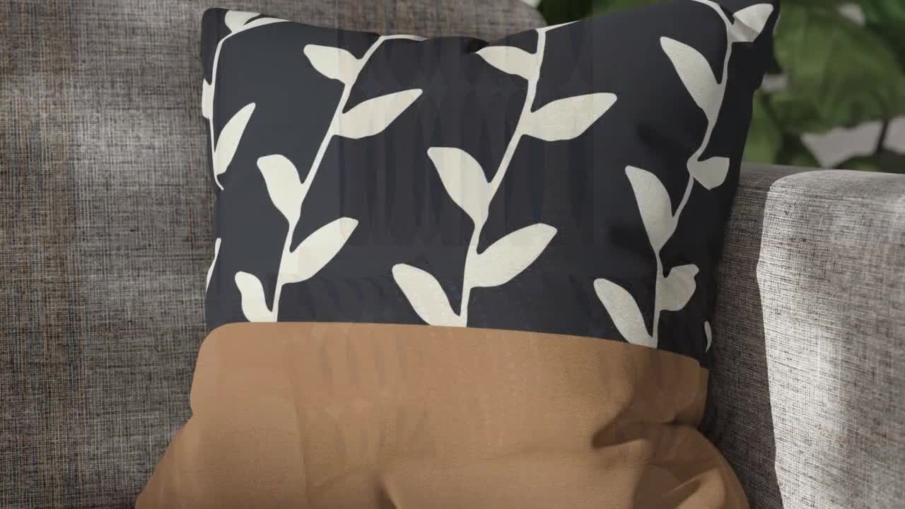 Deep Navy Brown Throw Pillow Cover Khaki Blue Pillow Case Decorative Pillows  for Couch 