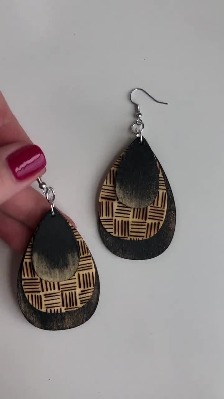 MOUNTAIN AND BUTTERFLY WOOD EARRING BLANKS – N.W. Couples