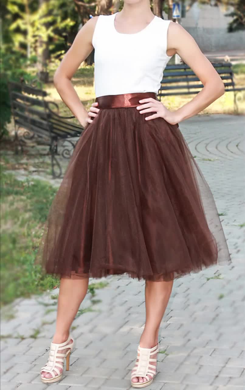 Tulle Skirt,chocolate Brown Tulle Skirt,short Tutu Skirt,floor
