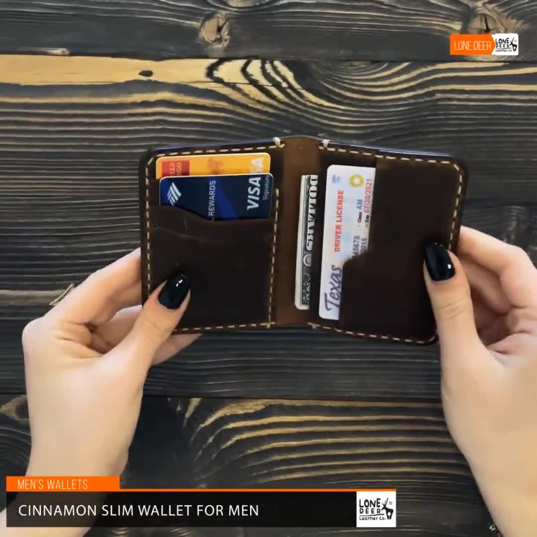 Bifold Wallet, Handmade leather wallet Leather, Personalized Wallet, Man  Wallet, minimalist wallet, Groomsmen Gift- Cinnamon # TEXAS005
