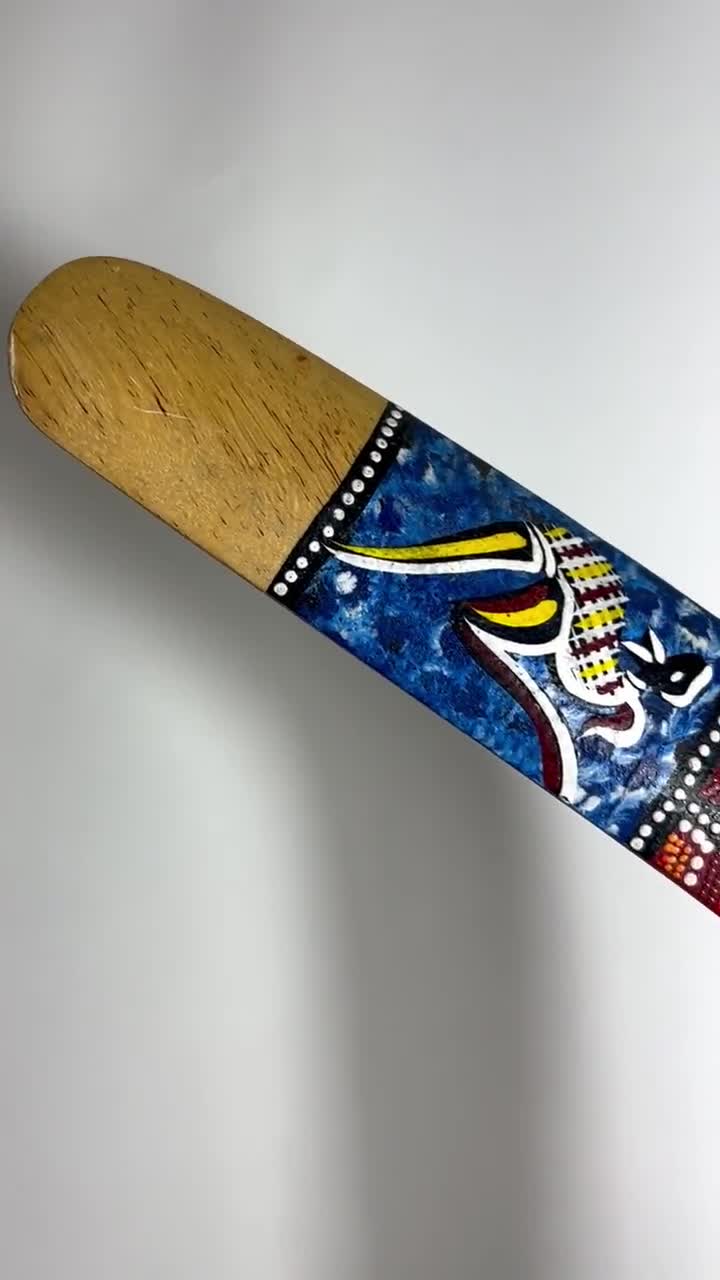 Vintage Wooden Boomerang: Australian Dot Art Souvenir - Etsy