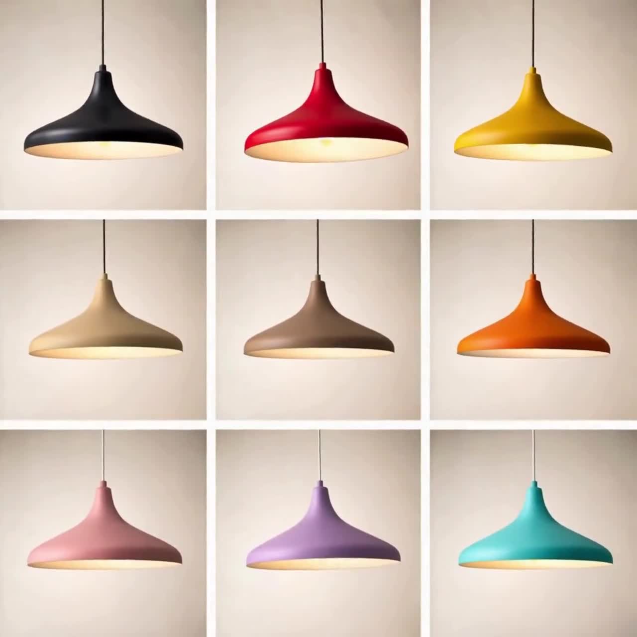 Dome Pendant Light with Color Options, Modern Hanging Ceiling Lamp, Minimalist Lighting Fixture video poster