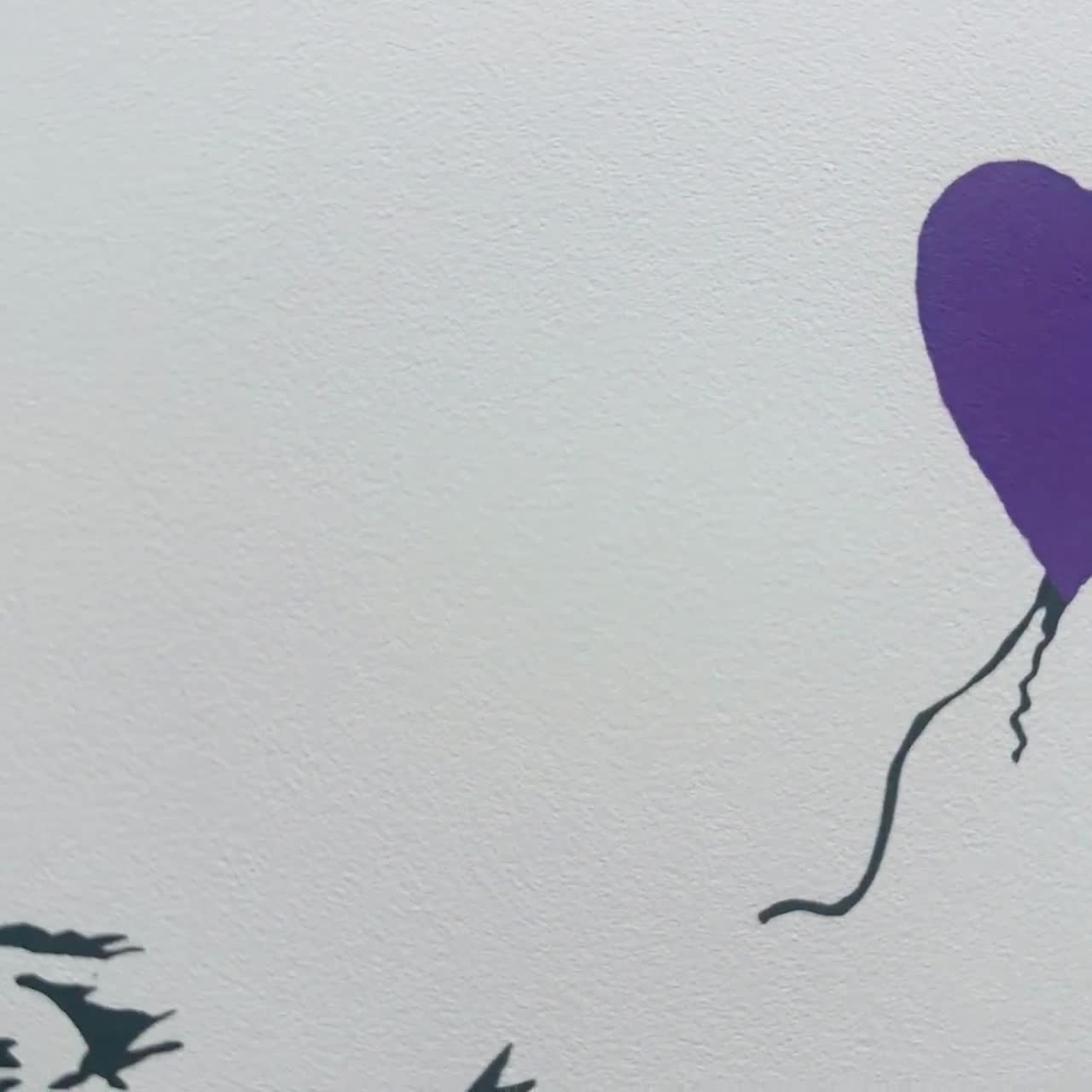 BANKSY Girl with Balloon PURPLE WCP特別COA db178d82ec5959245eb21e471d4f68