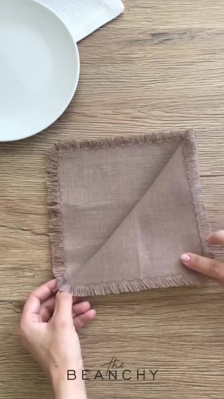 Linen napkins in cappuccino color - Beanchy