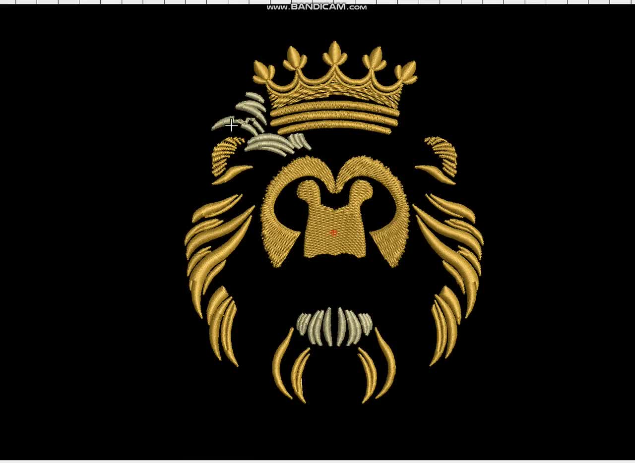 Lion With Crown Machine Embroidery Design, Wild Animal Portrait