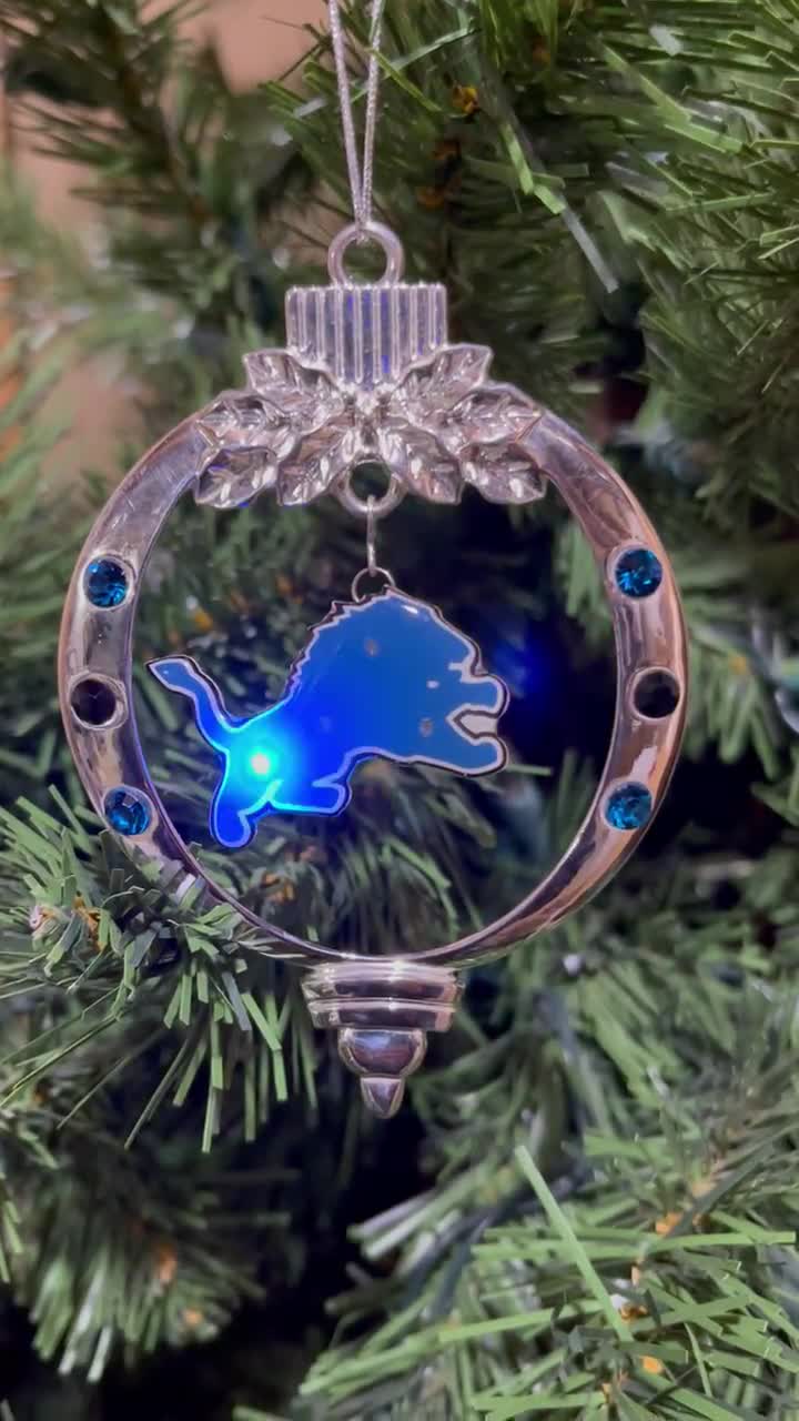 DETROIT LIONS LED Blinking Christmas Ornament 