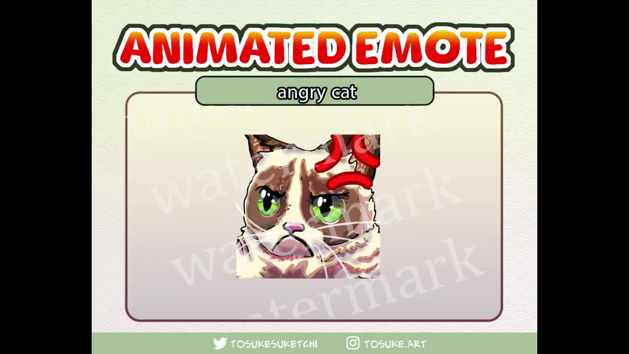 Angry Grumpy Cat Meme Twitch Emote Discord Animated Funny Cute 