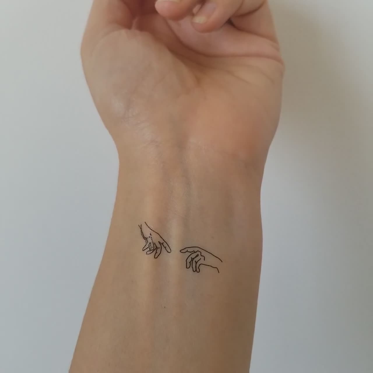 Creation of Adam Hands Temporary Tattoo (Set of 3) – Small Tattoos