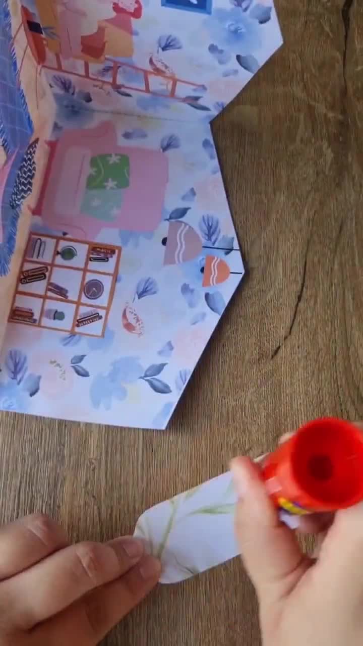 Dollhouse Craft Kit, Cut and Glue, DIY Living Room, Printable Book