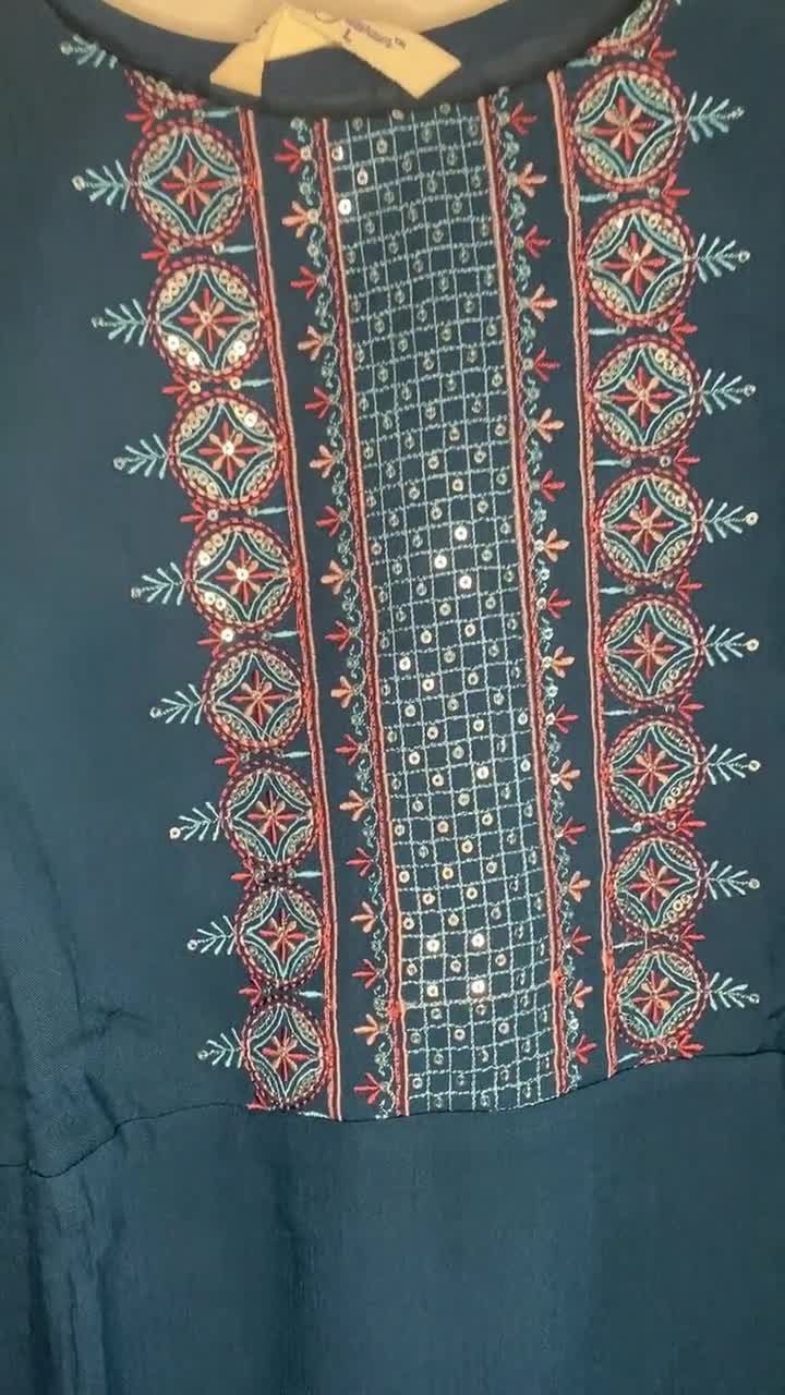 Gown Ladies Mastani Rayon Wrinkle Embroidery Fancy Dori Partywear Kurti long dress Gown Ladies Mastani Rayon Wrinkle Embroidery Fancy Dori Partywear Kurti long dress