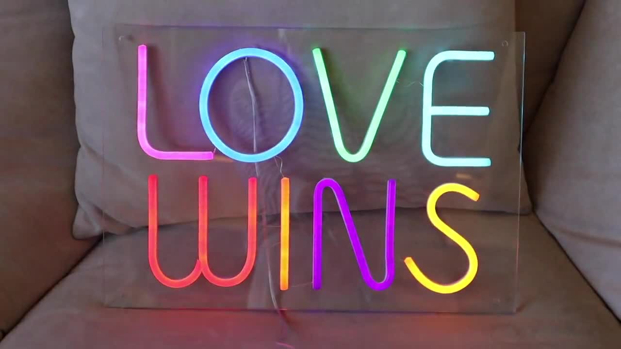 Love Wins' Glass Neon Sign