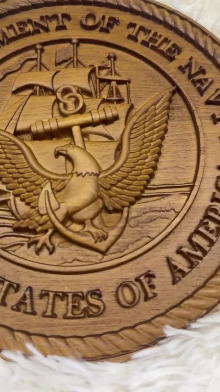 Handcrafted Wooden U.S. Navy Plaque: Military Wall Art, Veteran