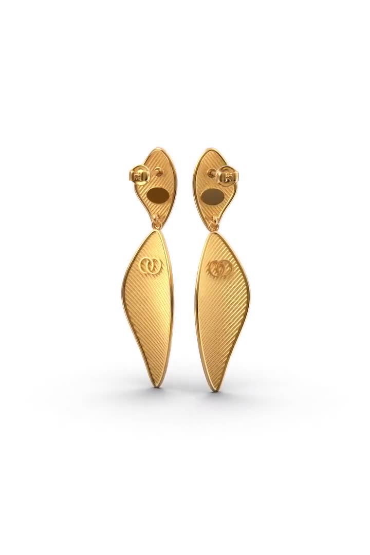 Drop earrings made in Italy in 14k or 18k solid gold, long drop earrings.  Dangle drop earrings, Italian gold jewelry, statement earrings.