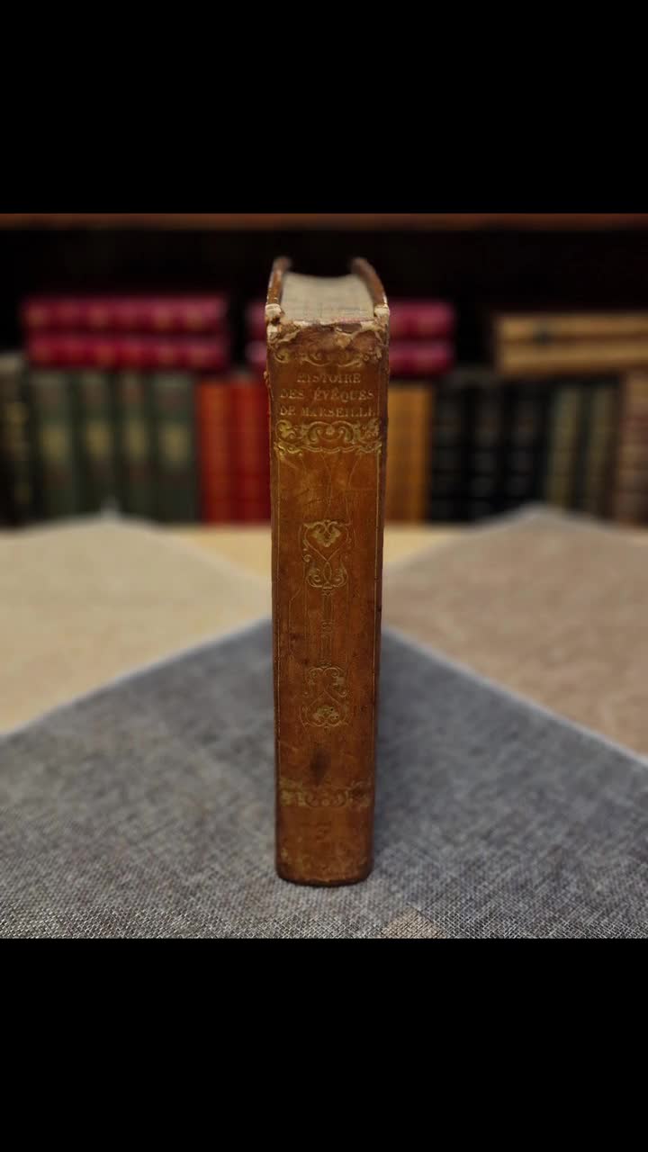 1751 Antique French Leather Book, 18th Century Religious History