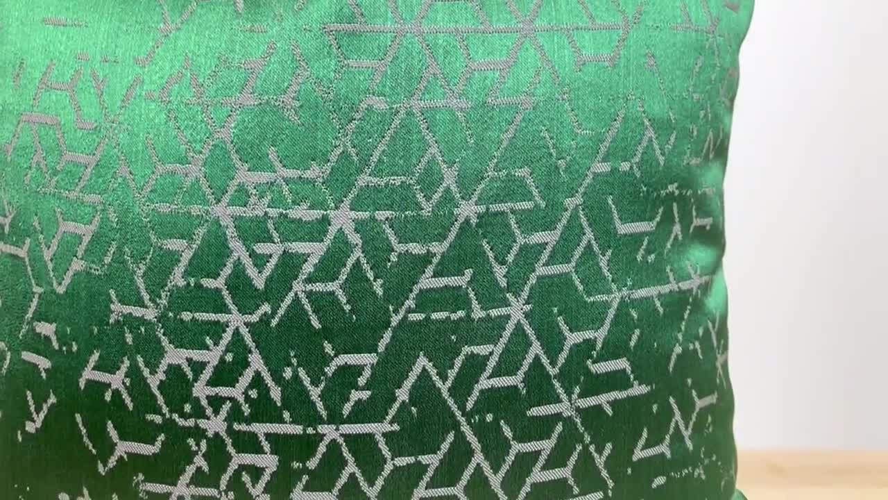 グラント・イーワン　枕カバー 幾何学模様 グリーン ダークグリーンの幾何学模様の枕カバー 20x20、エメラルド ユーロ