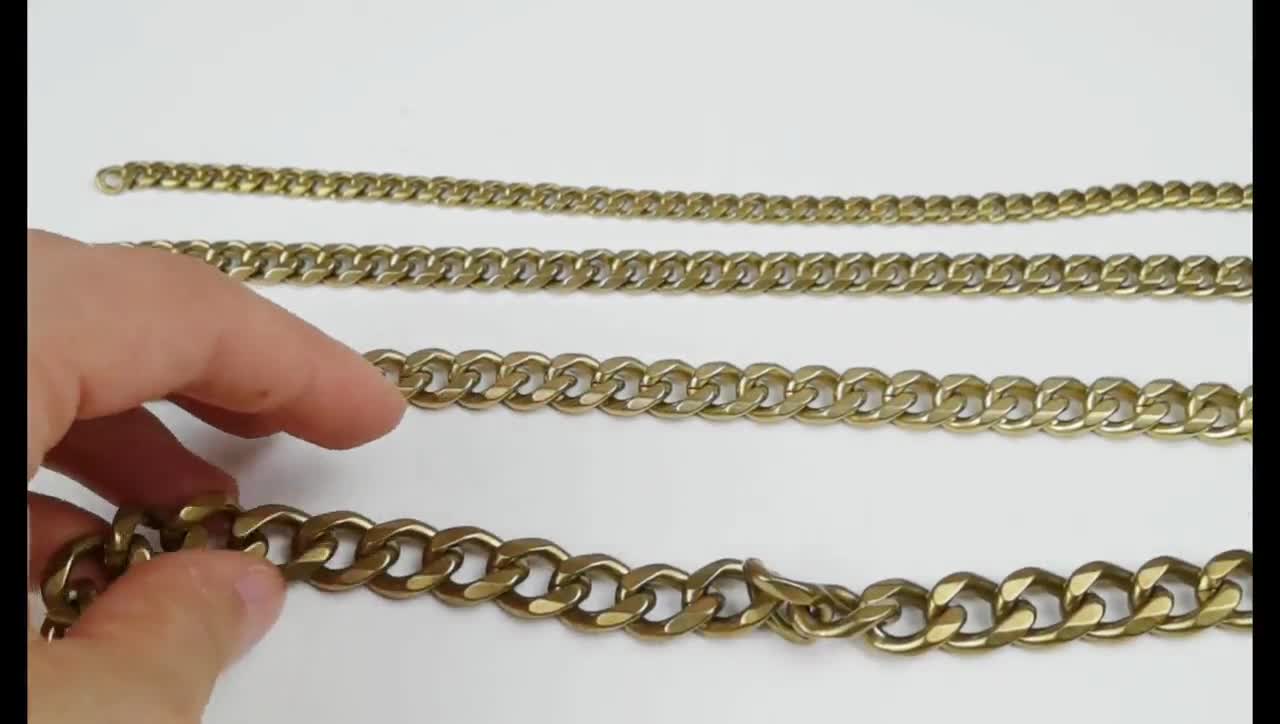 12mm Golden Purse Chain Purse Strap Korea Style Curb Chain 