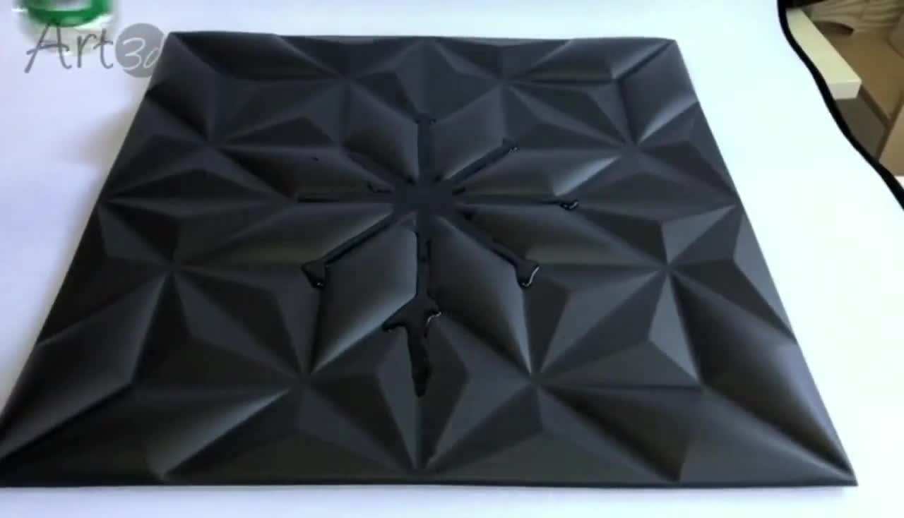  Art3d Paneles de pared 3D negros con texturas decorativas de PVC  para decoración de pared interior, decoración de pared negra, paquete de 12  azulejos de 32 pies cuadrados : Herramientas y