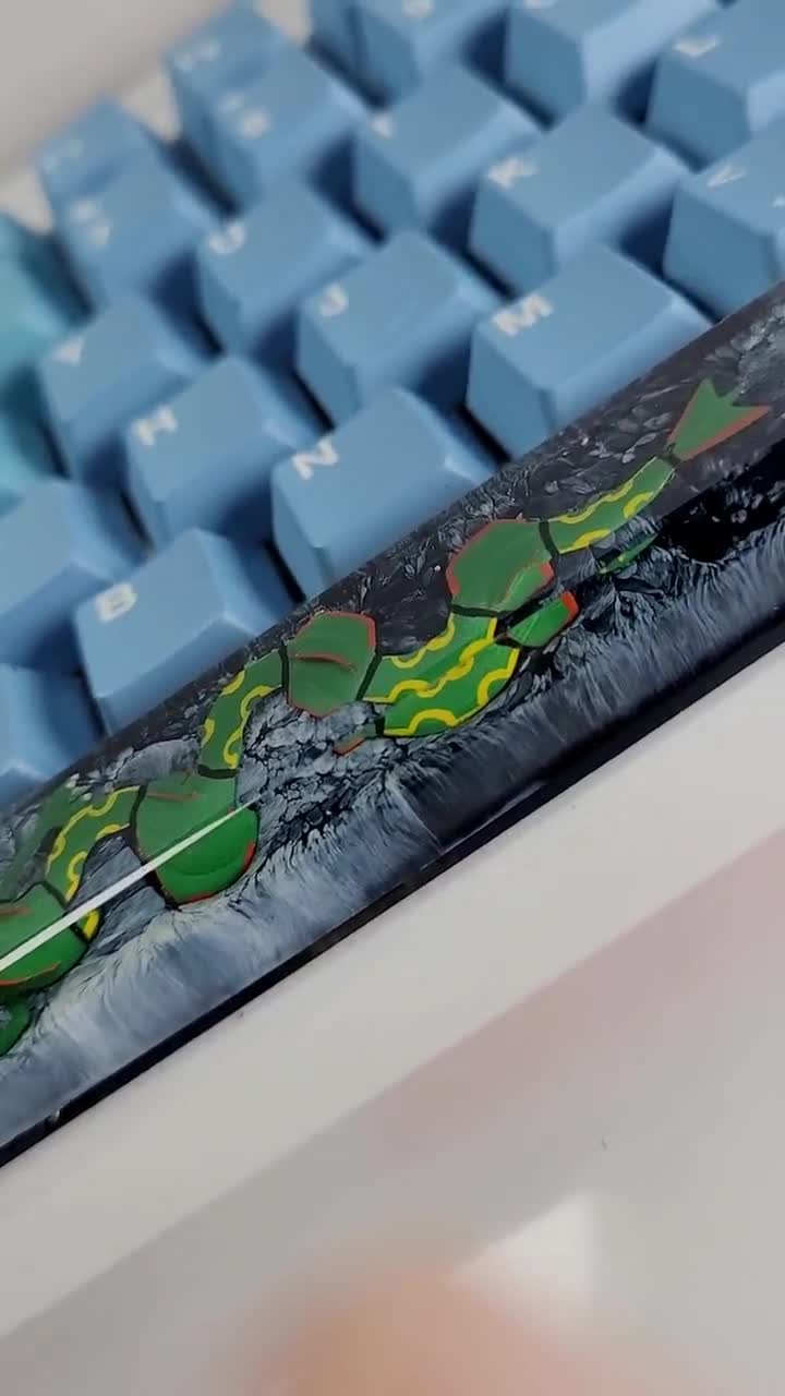 Shiny Rayquaza Pokemon shipping spacebar,galaxy spacebar, Anime keycap custom, pokemon keycap, keycap artisan,keycap handmade,keycap 6u,6.25u,6.5u,7u