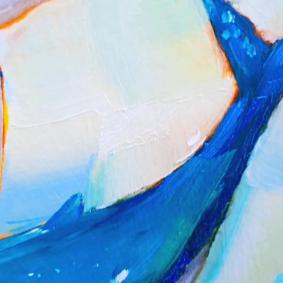 クジラの絵画 ザトウクジラ オリジナルアート 動物 油絵 水中アート