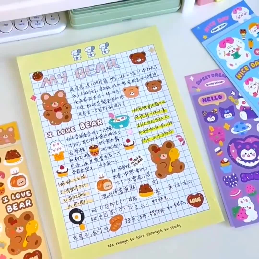 Kawaii Cute Scrapbook Journal Stickers Japanese Style Diary Craft Art Decor  46pc
