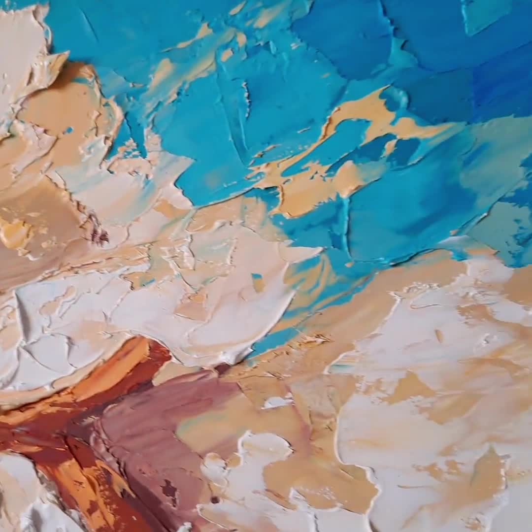 Angel Painting: Abstract Impasto Oil Artwork, 10x10 - Etsy