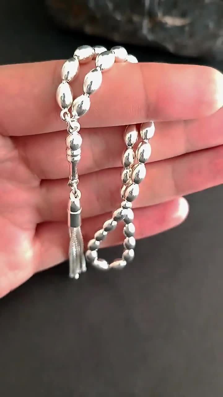 Sterling Silver Tasbih, 925 Silver Rosary, Silver Prayer
