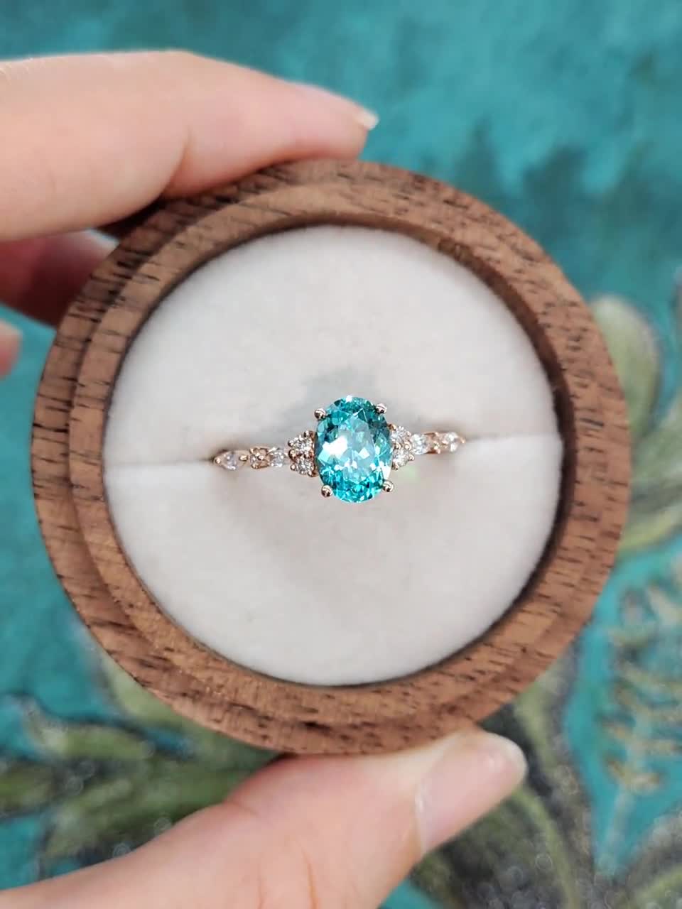 Anello Regolabile Argento Con Citrino Verde Paraiba E Topazio - Nuovo - Donna