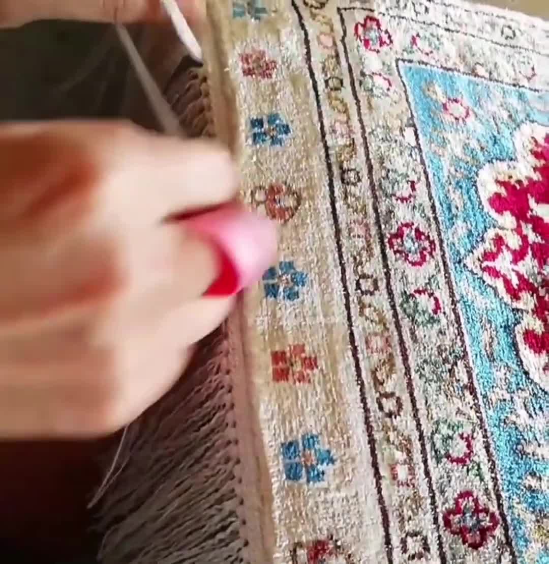 ハンドメイドウールトルコランナーラグ：ベージュブラウンヴィンテージ