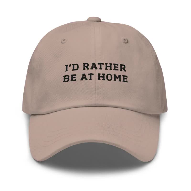 I'd Rather Be At Home Embroidered Hat | Introvert Social Battery Cap | Homebody Gift | Funny Anti Social Club Hat video poster