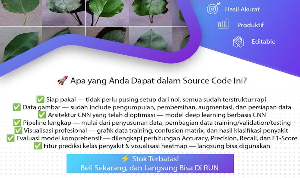 Code source Python CNN pour la classification des maladies des plantes | Prêt à fonctionner | Il suffit de télécharger et d'exécuter ! video poster