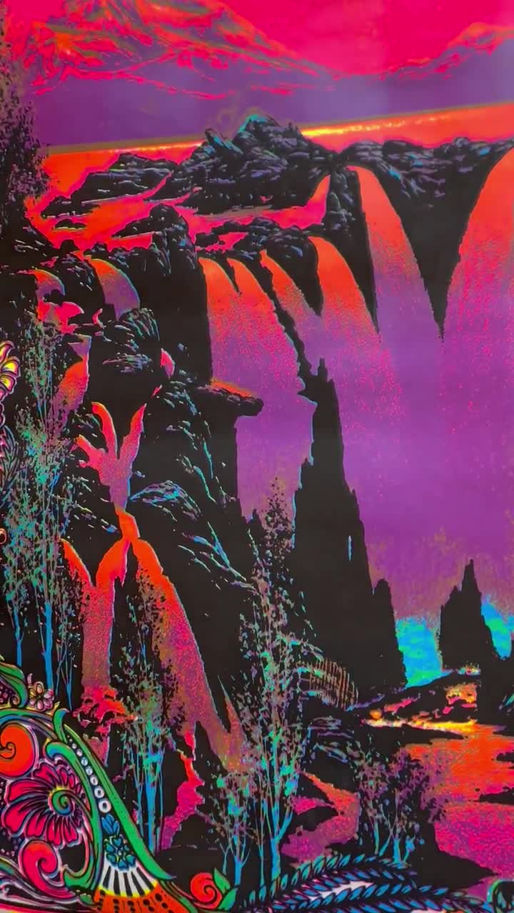 Ultra BLACK LIGHT Vintage 1970s PSYCHEDELIC Garden of Eden Poster Ultra BLACK LIGHT Vintage 1970s PSYCHEDELIC Garden of Eden Poster