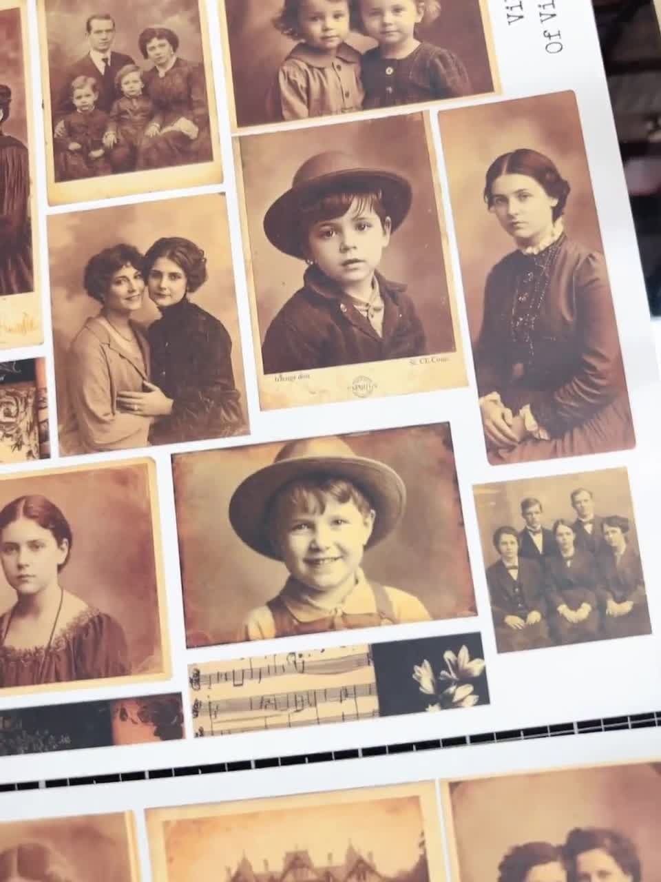 Kit imprimible de retratos victorianos, efímeras de casas antiguas para diarios basura video poster