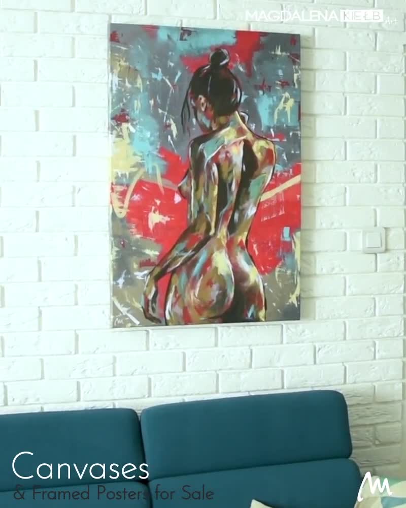 ZOE KRAVITZ - Mujer desnuda colorida Lienzo abstracto Pintura Impresión  Enmarcado Cuadros Arte de la pared Dormitorio Sala de estar Decoración del  hogar Arte moderno