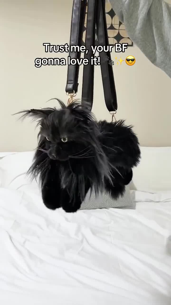 値下げ中 黒猫 ぬいぐるみ リュック メインクーン メインクーン猫ぬいぐるみバックパック - Chongkerハンドメイドリアル