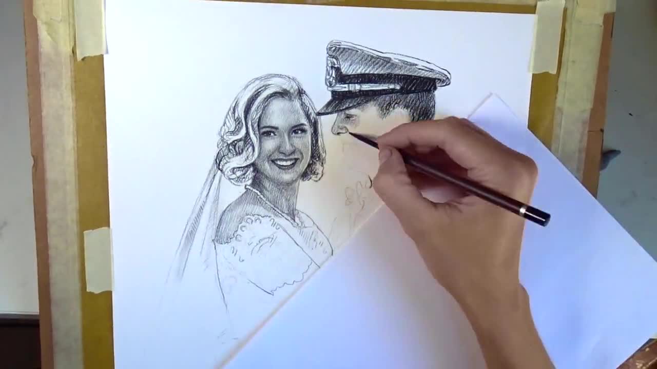 Regalo per il suo regalo di compleanno fidanzata personalizzato regali  dell'accademia navale regalo fidanzata dell'esercito Ritratto  personalizzato personalizzato da disegno fotografico -  Italia