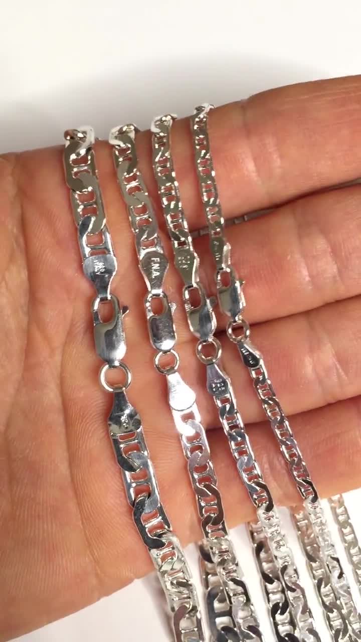 Silver Mariner Chain, Real 925 Italy Solid Sterling Silver Marine Link  Chain Necklace, Thick Chain for Men, Silver Chain, Valentines Gift