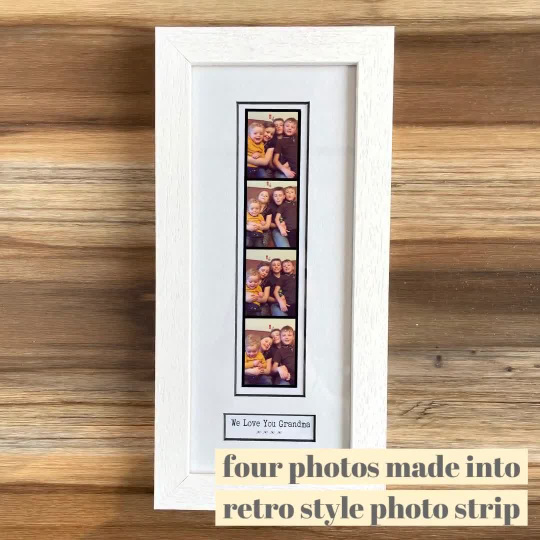 Mothers Day Framed Selfie Strip - Beautiful Retro Photo Strip with  Personalised Text Box Below