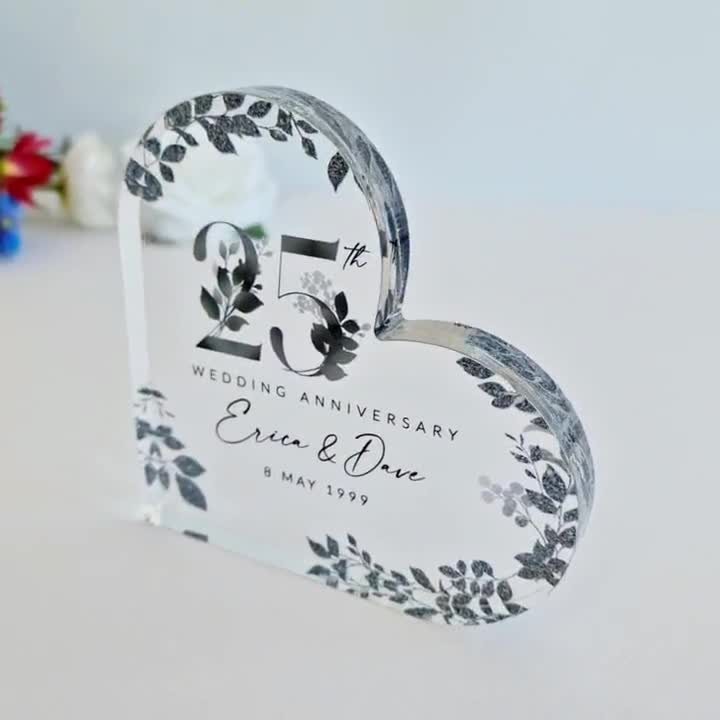 Personalized Silver 25th Anniversary Gift, 25th Anniversary Gift