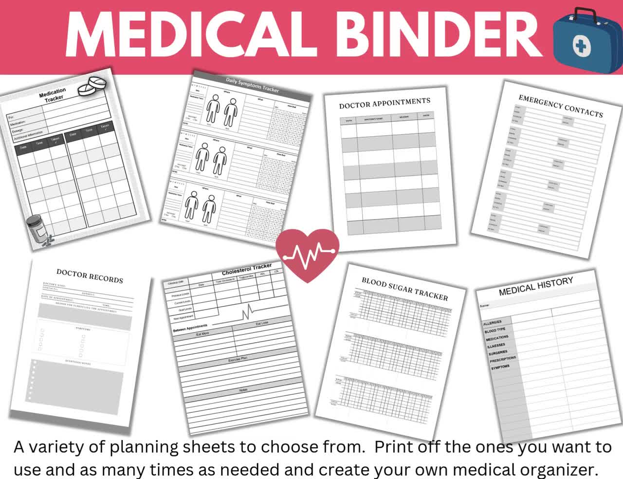 medical-binder-printables-health-and-wellness-sheets-medical-printables-set-keep-track-of-medical-information-etsy-norway for Free Printable Medical Binder Forms Medical Binder Printables- Health and Wellness Sheets-medical Printables Set-keep Track of Medical Information - Etsy Norway for Free Printable Medical Binder Forms