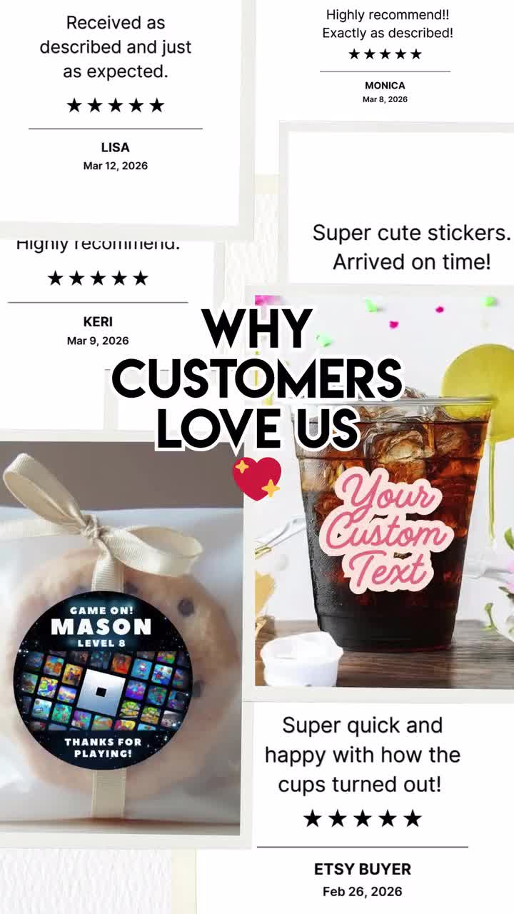 Personalized Roblox Birthday Cup | Custom Name Age Sticker | Kids Gaming Party Supplies video poster