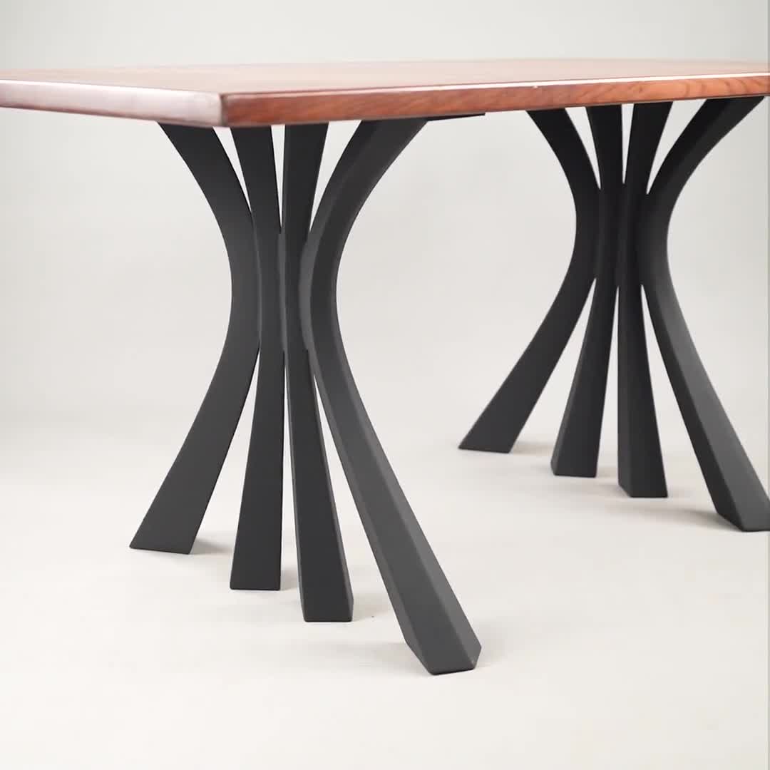 Table Legs W24 X H28 set of 2 Pcs, DIY Steel Furniture Legs Modern Desk,  Dining Table Legs, Table Legs Metal Flowyline Design 420 Akro -  Denmark
