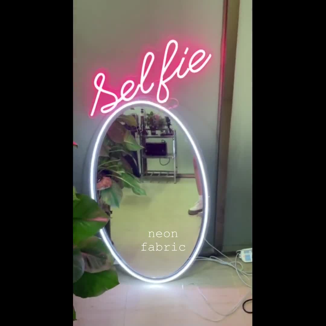 Selfie Mirror Custom Neon Sign, Led Mirror, Selfie Mirror, Wavy