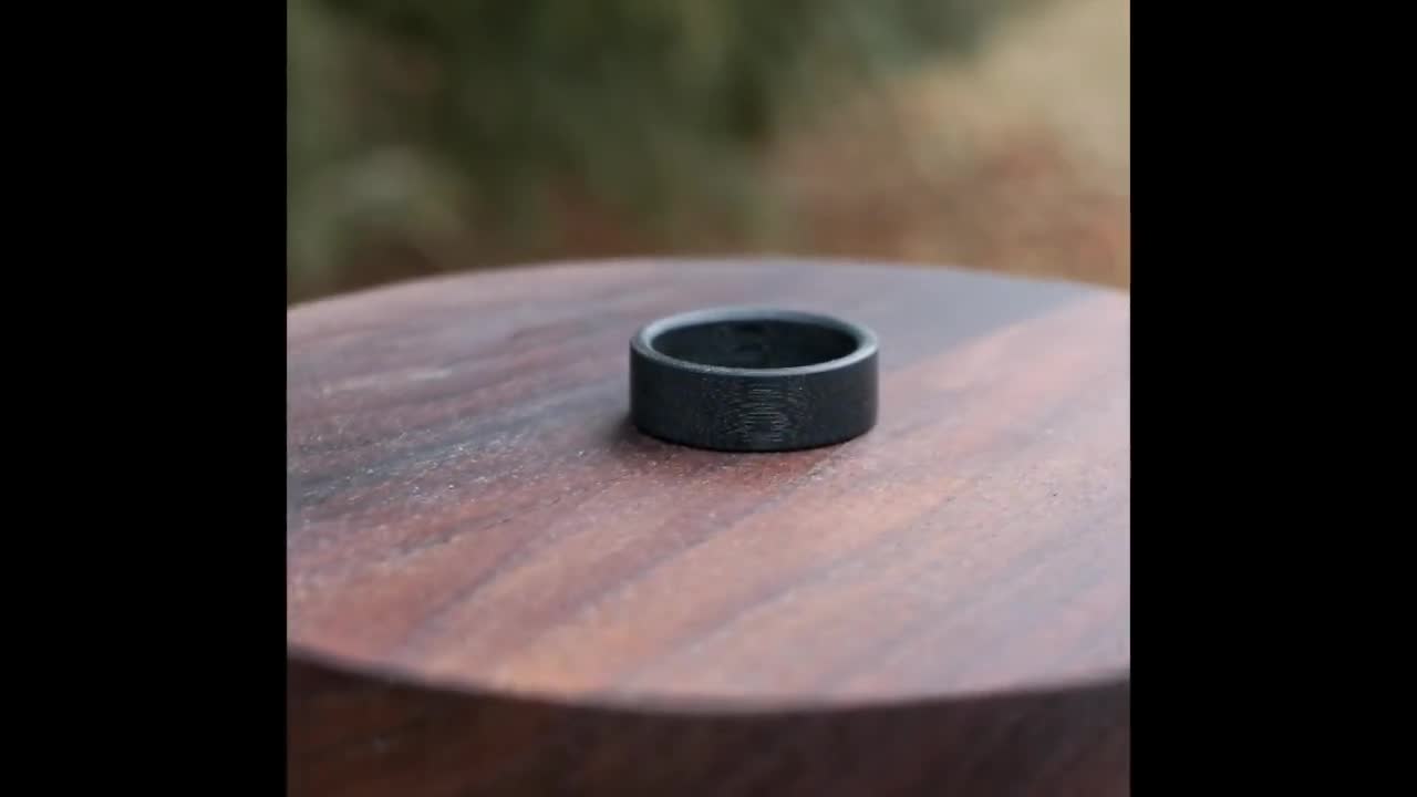 Buy NFC Smart Ring Rounded Carbon Fiber. Black Matte Wedding Band.  Engagement Ring for Him. 04906_8N Online in India 